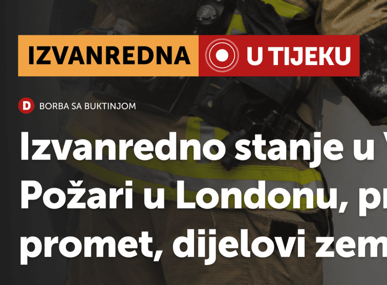 Breaking news feature on DNEVNIK.hr