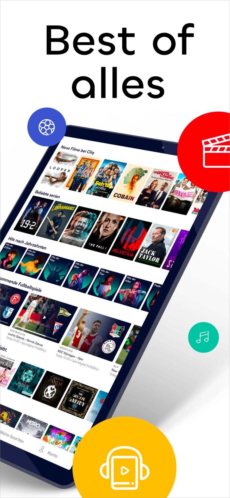 Cliq native mobile and TV app 2